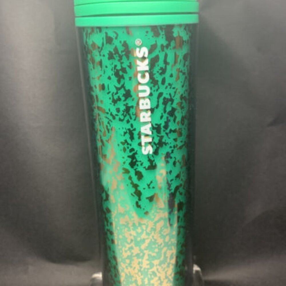 RARE Starbucks Holiday 2020 Green Gold Marble EUC